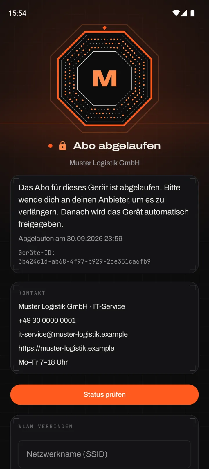 Gesperrt. Ist die Laufzeit abgelaufen, sperrt sich das Handy. Ein Notruf bleibt immer möglich, und das Handy lässt sich mit einem WLAN verbinden, damit Sie es aus der Ferne wieder freigeben können.